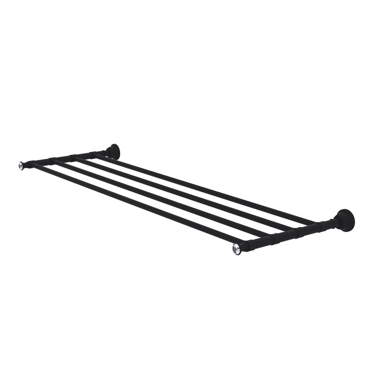 Porte-serviettes mural Freyja, Noir mat, H 2 po x l 26 po x P 12,7 po