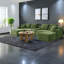 Canapé modulaire spacieux en velours côtelé modulaire vert pour la vie moderne