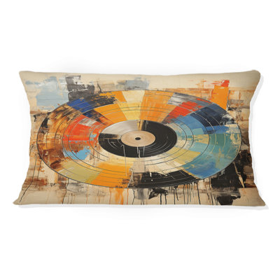 Vinyl Record Retro Vinyl II - Vinyl Records Printed Throw Pillow
