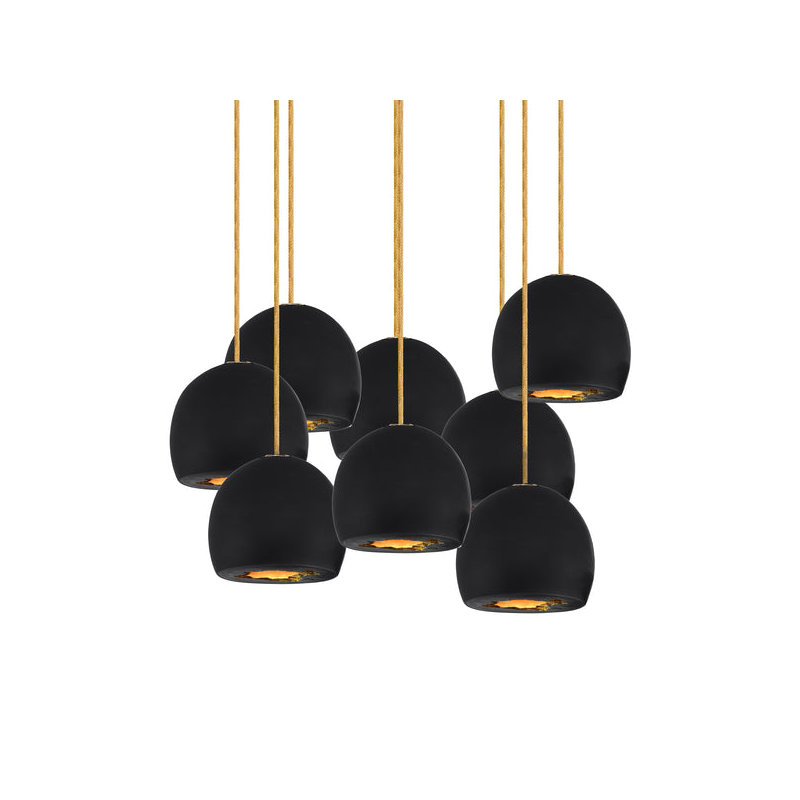 8 - Light Chandelier, 120" H x 24" W x 24" D, Brass, Matte Black/Brass