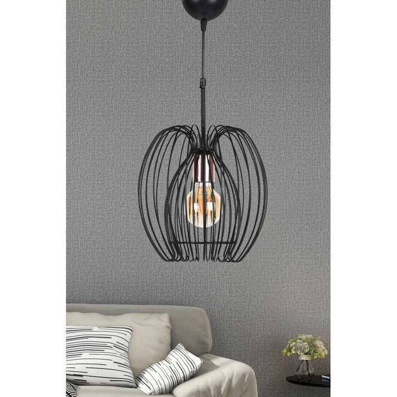 Luminaire suspendu géométrique 1 lumière, Noir