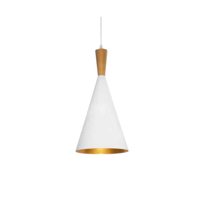Noxen 1 - Light Polished Nickel Cone Pendant