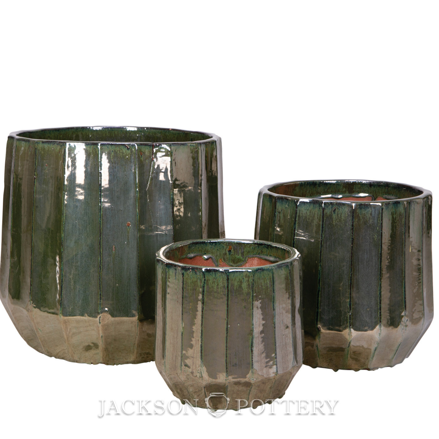 King Plntr Set Of 3 A,B,C, Pearl Green