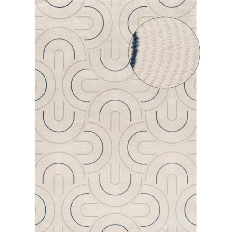 Carmel Modern Arc Cream/Navy Area Rug
