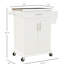 Chariot de rangement utilitaire en blanc crème - Comptoir, armoire et îlot de cuisine en acier inoxydable avec surface, tiroir, porte-serviettes et tablette à épices pour le travail productif