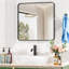 Miroir noir en métal trempé avec cadre profond-343798860-343798856