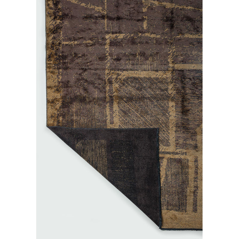 Rapture Abstract Area Rug in Brown, Rectangle 7'10" x 9'10"