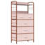 Space-Saving 5-Drawer Fabric Entryway Storage Cabinet – Metal Frame, 2 Open Shelves, Side Hooks, Modern Hallway Organizer, Easy Assembly-663096072