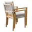 Cava 7 pièces Table de salle à manger ronde en teck et pierre avec fauteuils en corde nautique-1285755567-1285755566