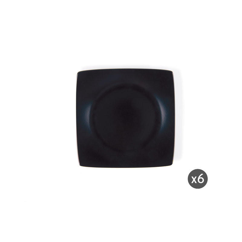 Excelsa Eclipse Set Of 6 Dessert Plates, Black