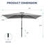 Parasol rectangulaire de 6,5 x 10 pi avec manivelle, inclinaison et toile résistante aux rayons UV pour la piscine, la cour et le patio (sans base)-1878680915