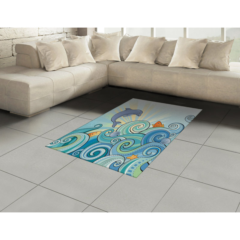Cartoon High Density Long Fiber Poly Threads Decorative Area Rug Carpet, Rectangle 4' x 5'8"