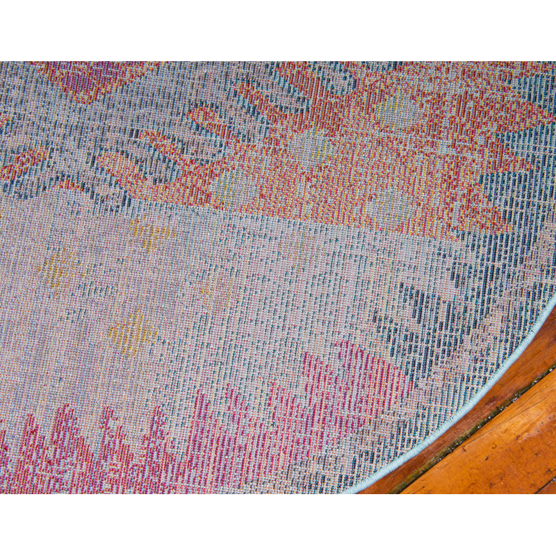 Jahanna Washable Abstract Indoor Rug, Round 4'1"