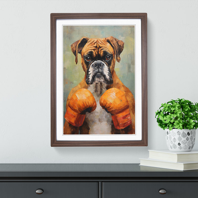 Boxer Dog Orphism Art - Framed Print, Walnut Framed, 46cm H x 34cm W x 2cm D