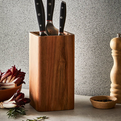 Cuisine::pro® UNIVERSAL Square Knife Block Acacia Acacia