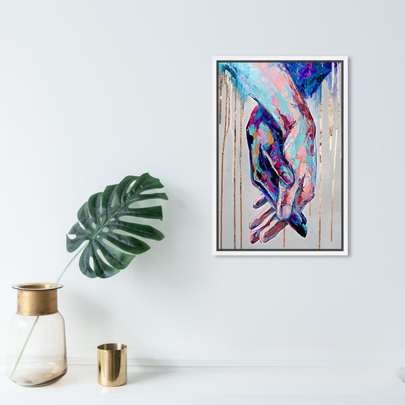 «Abstract Always Together», reproduction d'impression sur toile, H 15 po x l 10 po, Impression encadrée, Blanc