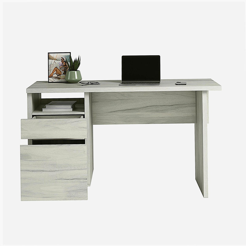 Bureau avec tiroir classeur, finition blanche