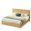 Structure de lit avec rangement relevable, lignes courbes en bois ondulé, rangement hydraulique / aucun sommier nécessaire