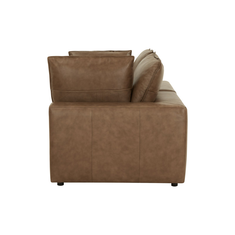 Hadleigh Brown Leather Modular Loveseat