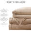 Grand drap 4 pièces en taupe - 100% douillette et ajustée 2 taies d'oreiller pour matelas 16 po brossés des deux côtés Lavable à la machine ultra doux