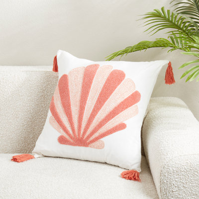 Embroidered Nautical Cotton Decorative Throw Pillow Cover 20" W X 20" L