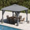 10 pi. L 10 pi. D Pavillon de jardin en fer avec plateau en forme d'arc