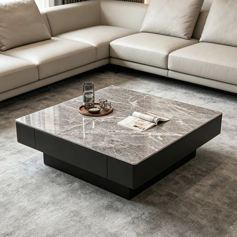 Table basse Light Luxury, H 15 po x L 39,4 po x l 39,4 po