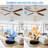 Kahliel 48" Caged Ceiling Fan with Light and Remote, Reversible DC Motor Farmhouse Solid Wood Ceiling Fan-275570781-275592521
