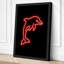 Neon Dolphin Leap Minimalist - Wrapped Canvas-574904912-574904915