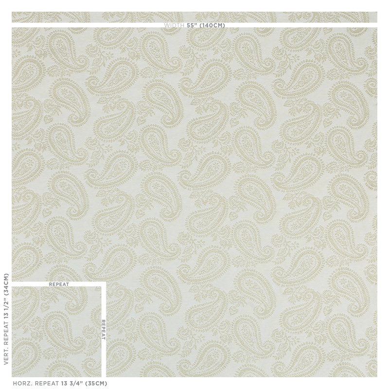 Tissu à motif cachemire Milena, Naturel