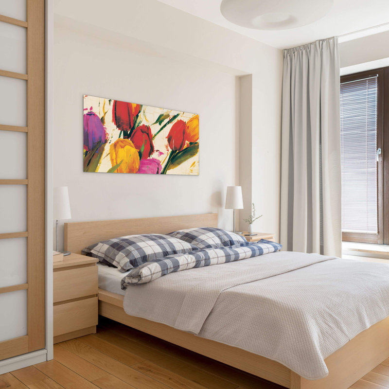 Tulips Spring by Art Studio 50cm H x 100cm W High Quality Print on Frameless Panel, Lightweight, Ready to Hang