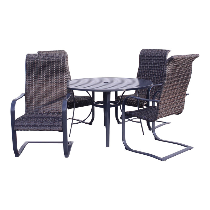 Abbie-Lea 4 - Person Patio Dining Set with Round Table , Cushions Included