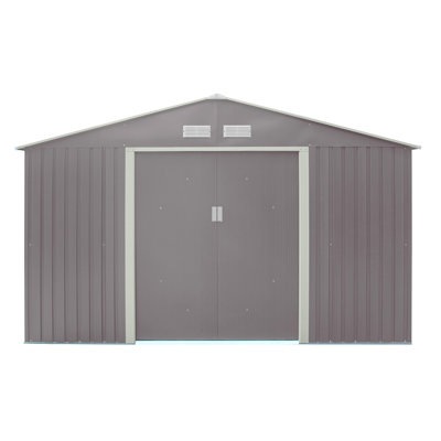Trentvale 10X8 Metal Apex Shed Light Grey