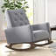 Chaise berçante en tissu et bois massif-678192587