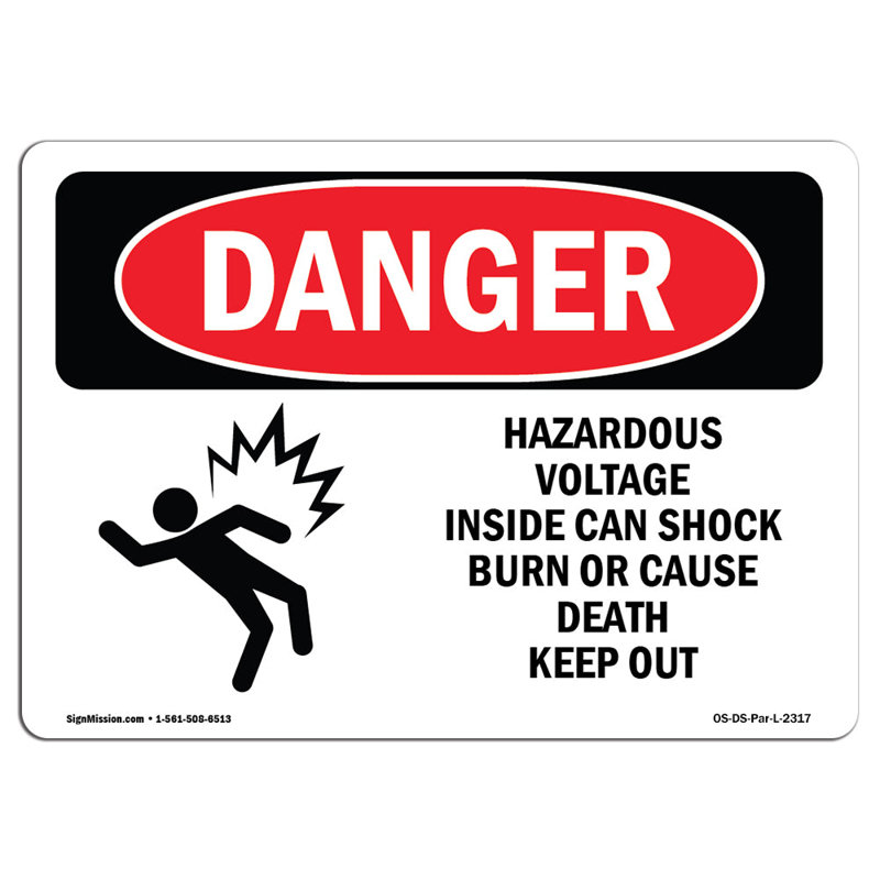 Danger Sign, 18" H x 24" W x 0.1" D