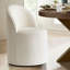 Chaise pivotante en lin avec roulettes cachées-421601430-435872614
