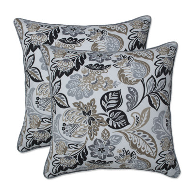 Dailey Pewter Outdoor Square Pillow Cover & Insert