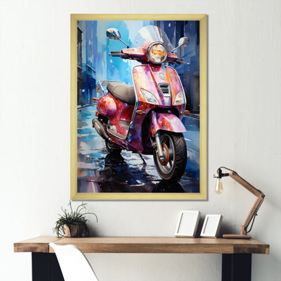 «Vintage Vibrant Scooter II», reproduction sur toile