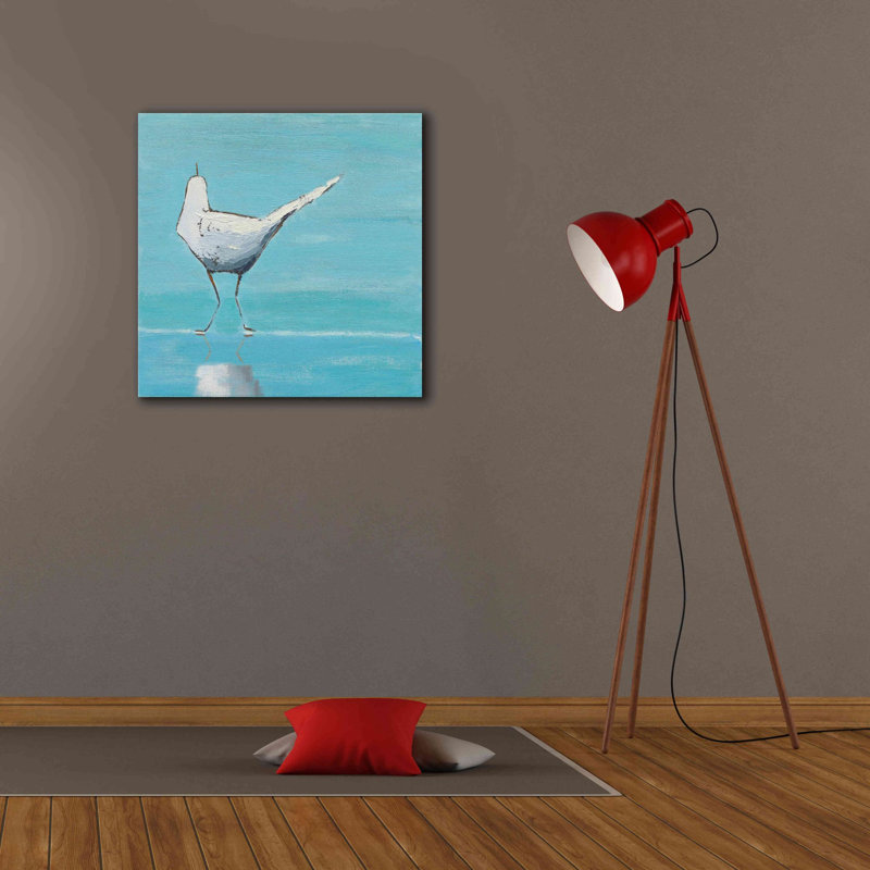 Egret II - peinture sur toile tendue, H 26 po x l 26 po x P 1,5 po