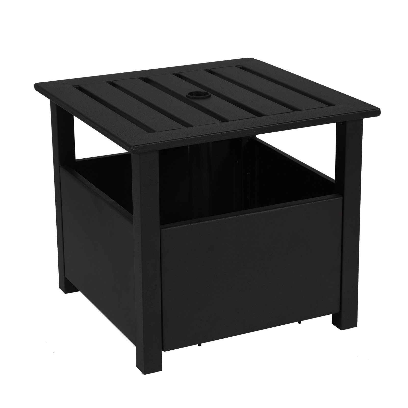 Tiana Umbrella Base Side Table, Stone Black
