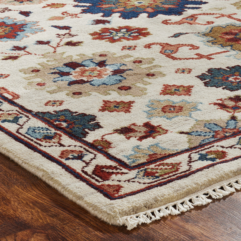 Schoenberg Hand Knotted Wool Oriental Indoor Rug, Rectangle 10' x 14'