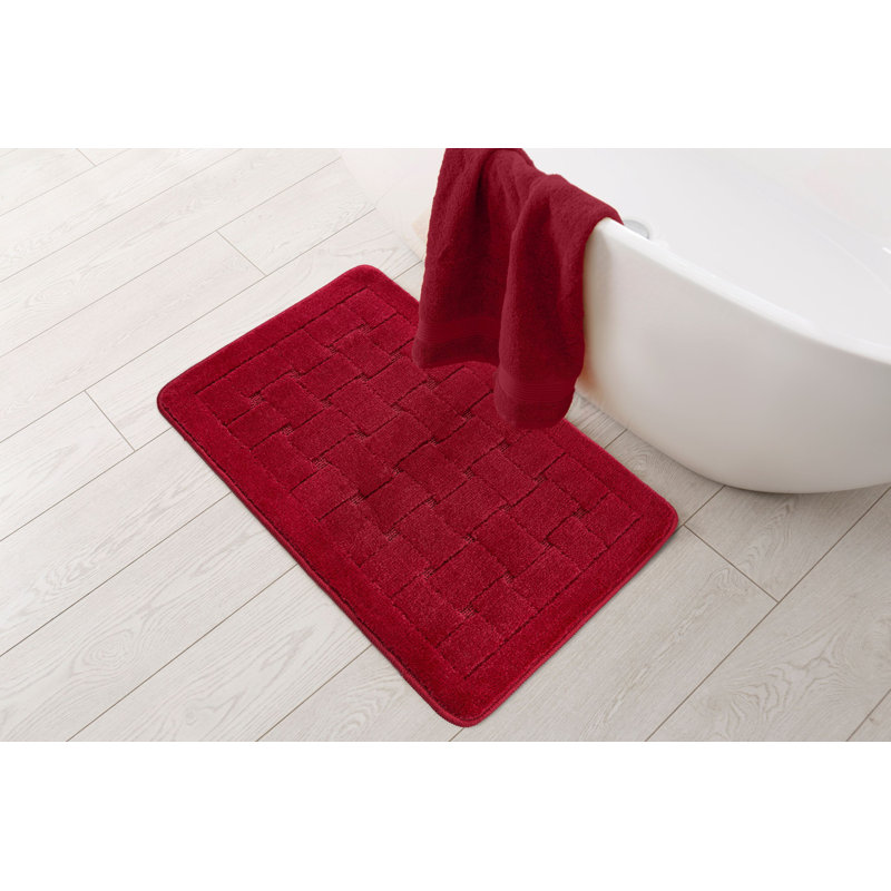 Architha Polypropylene Plastic Non-Slip Bath Mat, Bordeaux
