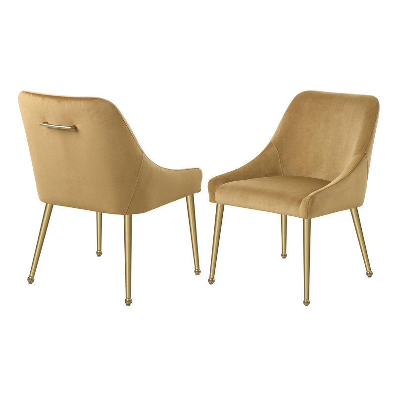 Chaise d'appoint rembourrée (ensemble de 2), Cognac