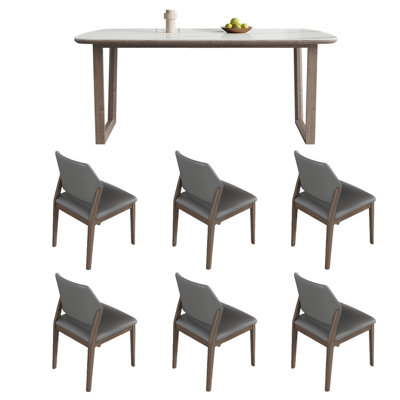 Rock board simple dining table and chair set