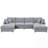 U-Shaped Sectional Sofa With 2 Movable Ottomans-69669503