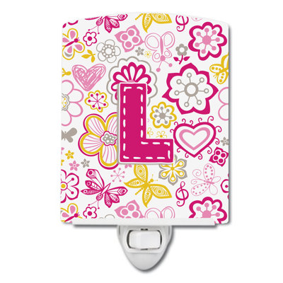 Flowers and Butterflies Ceramic Night Light