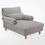 Chaise longue rembourrée avec dossier réglable