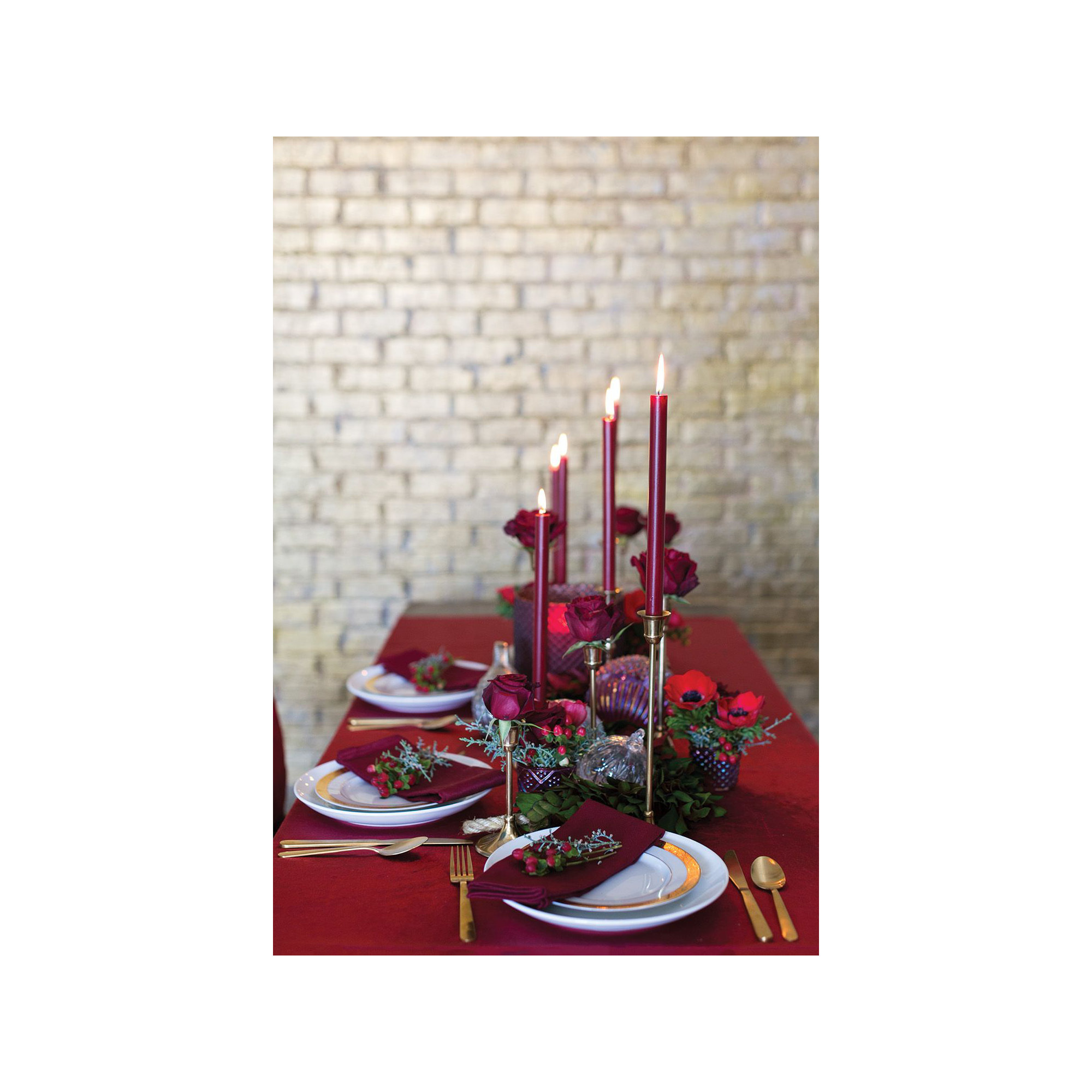 Metal Tabletop Candlestick, 11" H x 3.25" W x 3.25" D