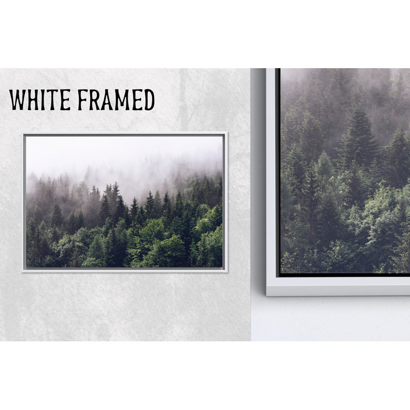 Impression sur toile Misty Forest: Elegant Nature Landscape Wall Decor, 1P WhiteFramedCanves, 23,7 po H x 31,6 po l
