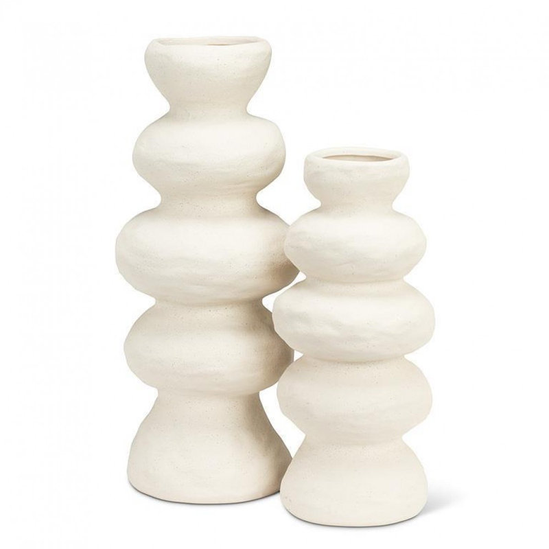 Vase empilé Pebble Look, H 15,50 po x l 6 po x P 6 po